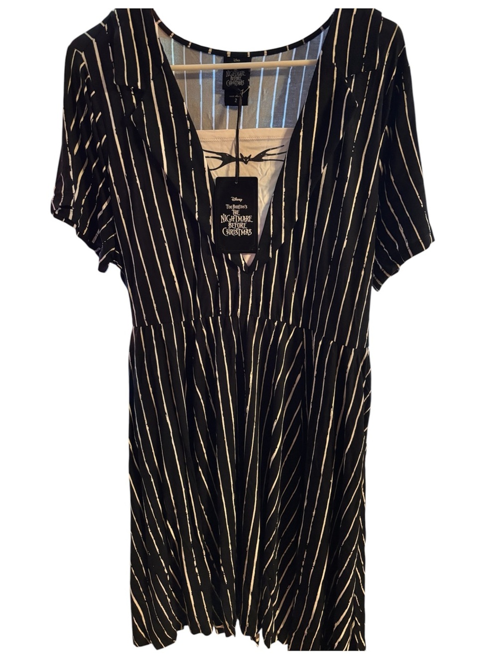 The Nightmare Before Christmas Black & White Stripe Jack Skellington Dress